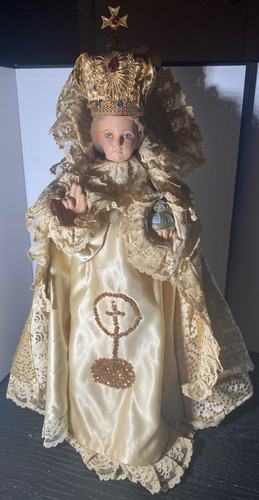 *** VINTAGE NUNS CONVENT COLUMBIA STATUARY INFANT JESUS OF PRAGUE STATUE 17.75"