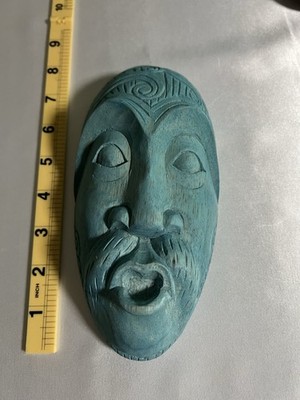 The Witches Moon ''Spirits of the Wind'' Hand Carved Wood Shaman Mask Wall Hanging