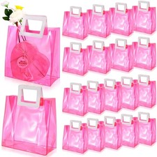 Paterr 20 Pcs Clear Reusable Gift Bags Wedding Wrap Tote Bag with Handles 7.9...