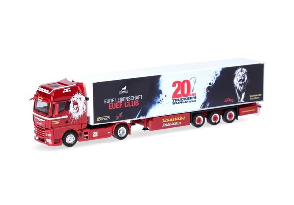 Herpa 960625 Man Tgx Gx KüHlkoffer-Sattelzug Kautetzky/20 Jahre Truckers World-image