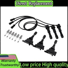 3x Ignition Coil Pack Spark Plugs Wire Set For 03-06 Kia Sorento 3.5L UF431