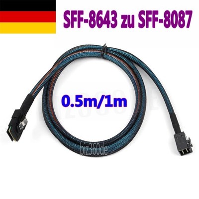 Internal HD Mini SAS SFF-8643 to Mini SAS SFF-8087 36Pin Datenkabel 50cm oder 1M