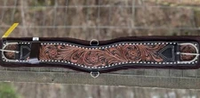 30” Size Western Girth Top Grain Tooled Leather Wool Felt Bottom