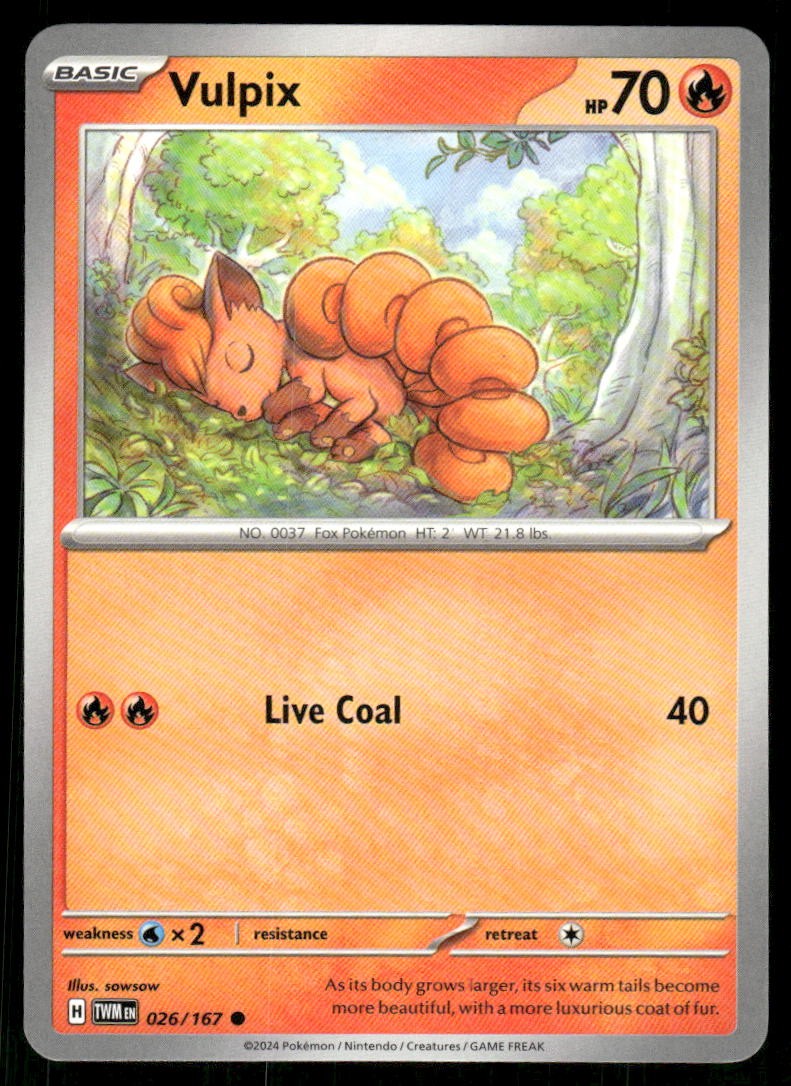 Vulpix Common SV06: Twilight Masquerade 026/167 NM