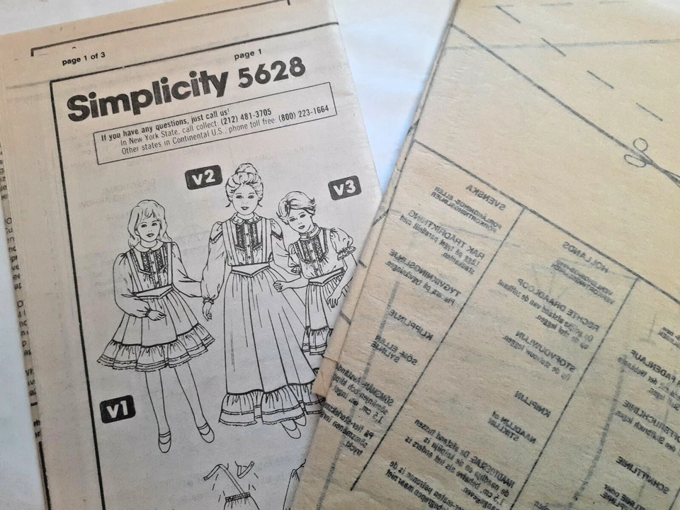 Simplicity 5628 Jumper Bib Skirt Top Sewing Pattern Girls 5 UC FF VTG Gunne Sax - Image 4 of 4