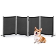 4 Panel Indoor Foldable Dog Fence Freestanding Dog Gate for Stairs, Hallways,...
