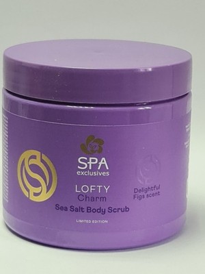 SPA exclusives Lofty Charm Sea Salt Body scrub 500g.Delightful Figs scent.Neu