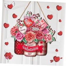Valentine's Day Wooden Hanging Welcome Sign 12 x 10.4 inch Farmhouse Home