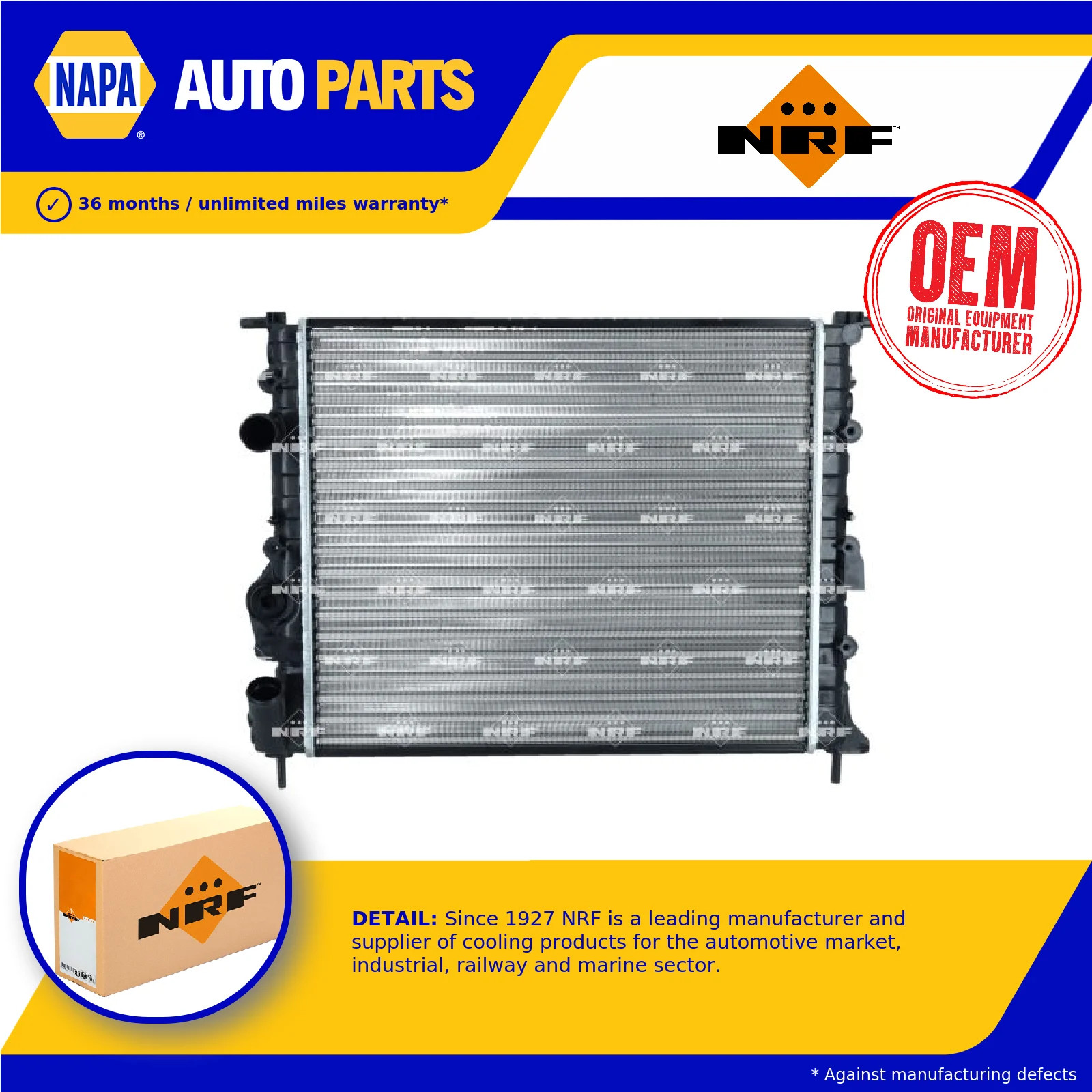 Radiator fits DACIA SANDERO 1.4 2009 on K7J714 NRF 6001546190 7700838134 Quality