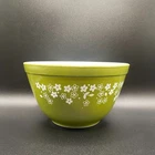 Vintage Pyrex 401 Mixing Bowl Green Crazy Daisy Spring Blossom 750ml/1.5 Pint
