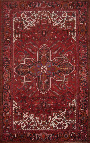 Vegetable Dye Red Traditional Style Area Rug 7x10 Hand-knotted Wool Living Room