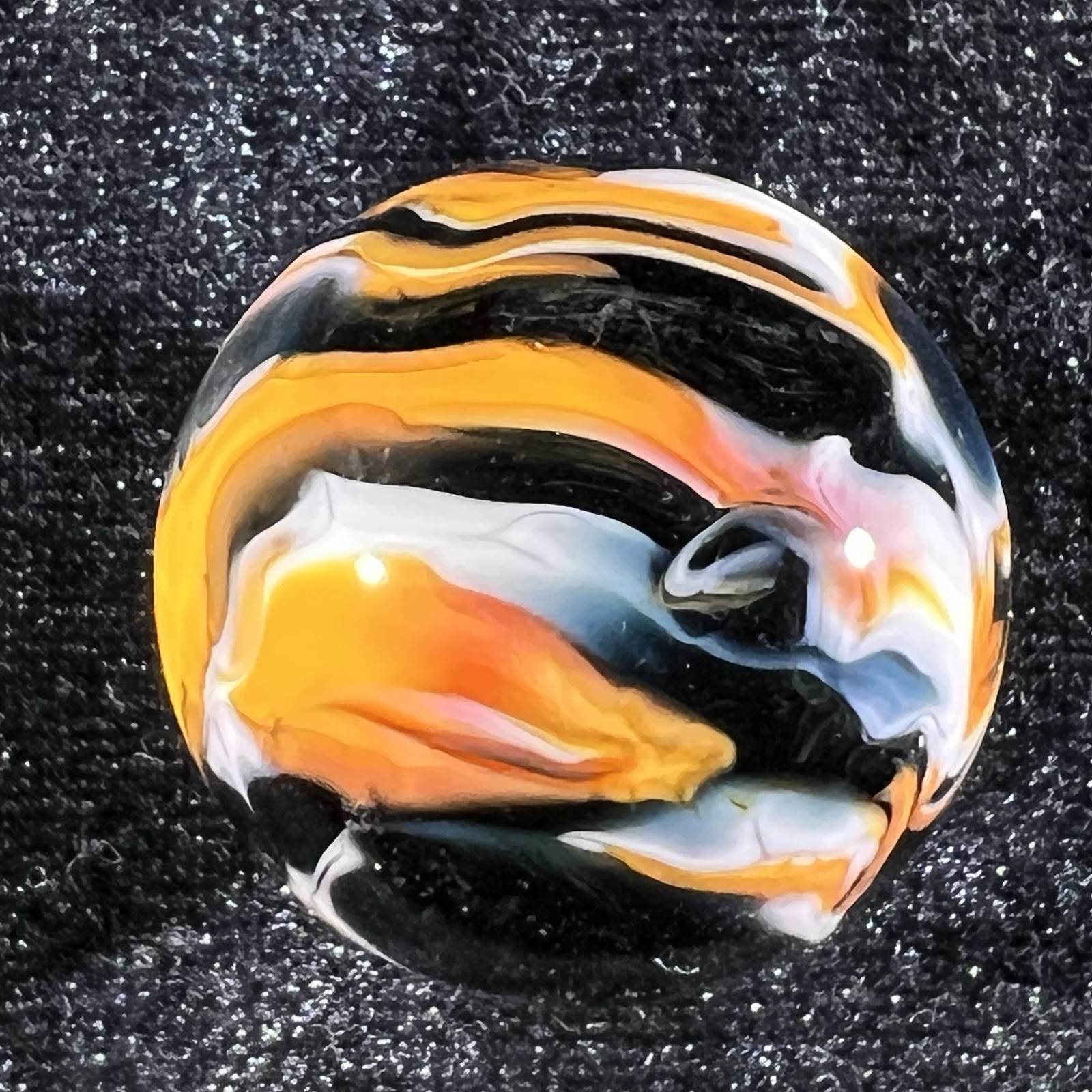 1 1/4&rdquo; Mad Man Marbles  Arko Cullet  Remelt Marble Signed 