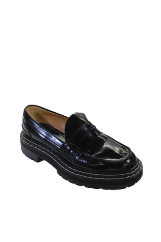 Proenza Schouler Women's Round Toe Slip-On Loafers Shoes Black Size 38