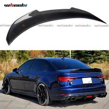 FOR 17-24 AUDI A4 S4 B9 PSM STYLE REAL CARBON FIBER DUCKBILL TRUNK SPOILER WING