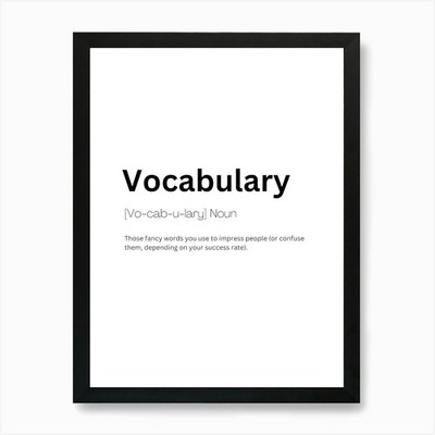 Vocabulary Definition Meaning Art P Framed Wall Art Poster Canvas Print Picture
