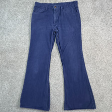 Vtg 70s Levis Royal Blue Pants Flared Mens Bell Bottom 30x32 Talon 42 Zipper USA