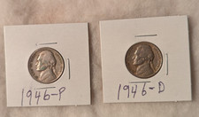 1946 P and D  Jefferson Nickels  "FREE SHIPPING"