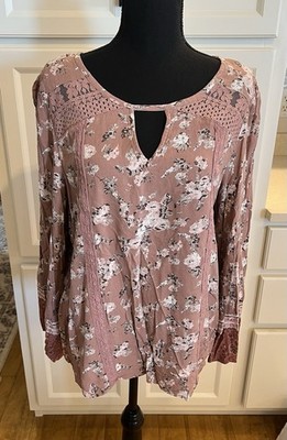 Maurices Women's L Floral Boho Peasant Beach Lace Crochet Cottagecore