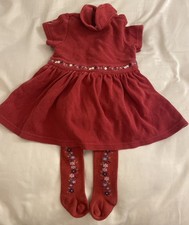 Gymboree 2001 VINTAGE Cotton Floral Red Dress Set 6-12 MOS