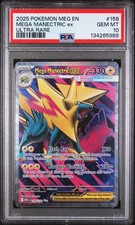 PSA 10 GEM Mint Mega Manectric ex 158/132 Ultra Rare Full Art - Pokémon ME01 MEG