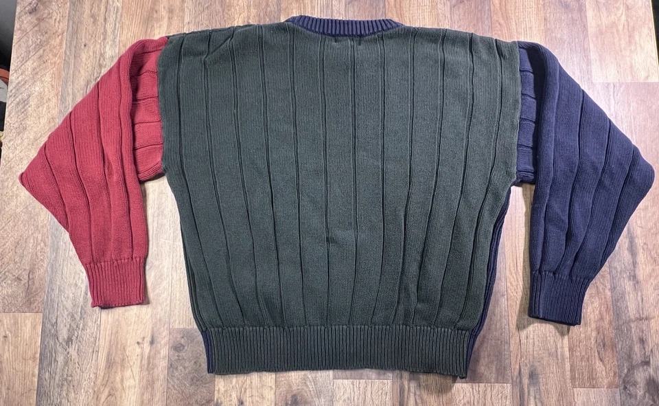 Cable Alexander Julian Colores De Colección Gran Tamaño L Estilo Coogi Tejido 3D EE. UU. Años 90. Foto 4 de 4