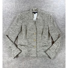 Lafayette 148 New York Textured Tweed Stand Collar Blazer Jacket Size 6