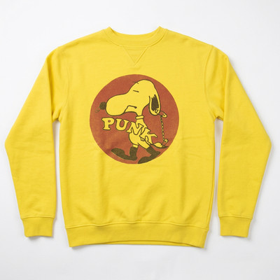 Vintage Style Yellow Punk Snoopy Peanuts Graphic Sweatshirt Crewneck