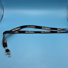 Jack Daniel  s Black Lanyard Keychain ID Holder Strap Whiskey Bar Brand