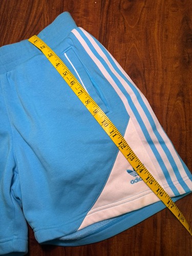 Adidas Originals SST Fleece Shorts 3-Stripes Mens Size Small Sky Blue HC2095 - Picture 5 of 6