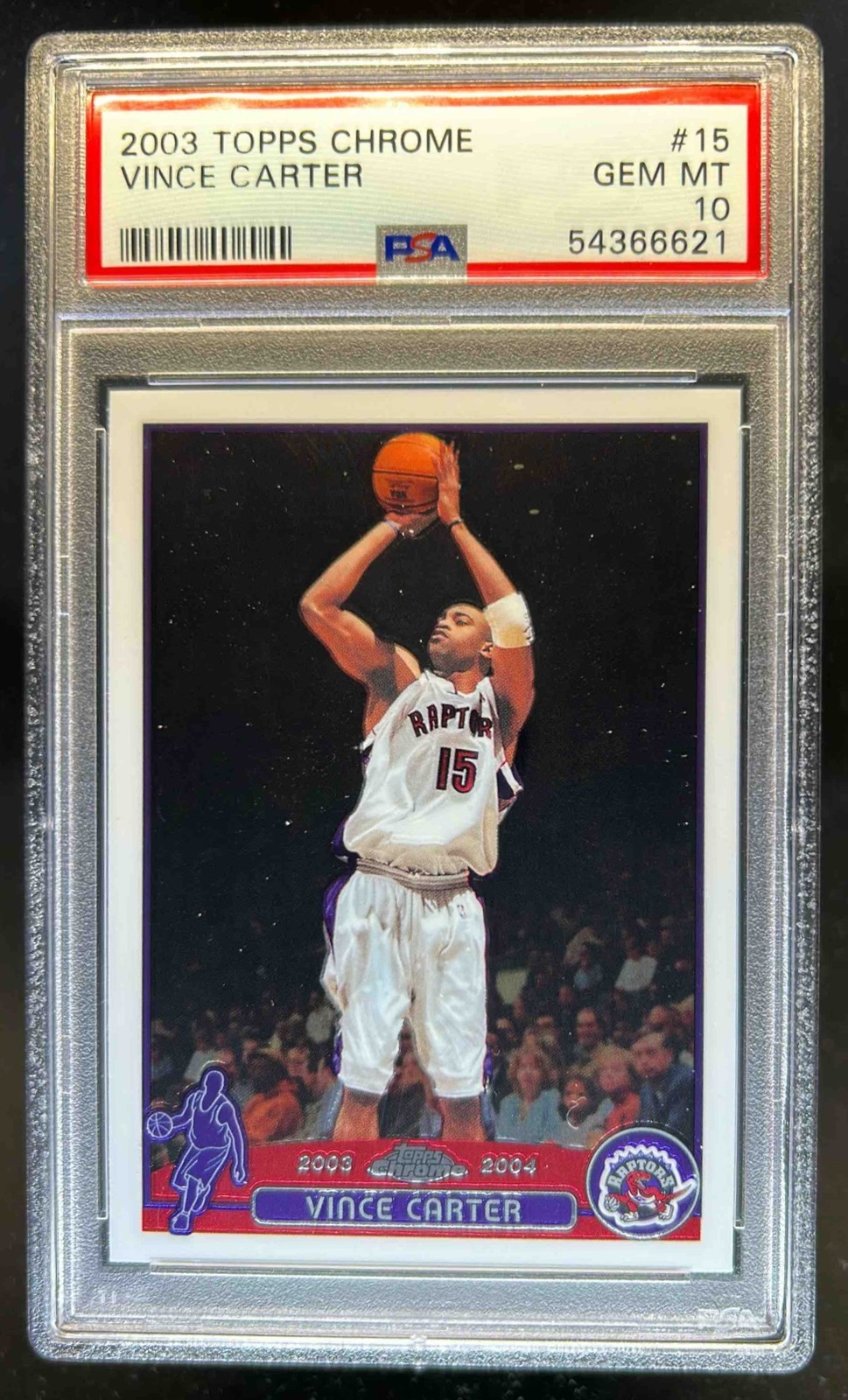 2003-04 Topps Chrome Vince Carter #15 Raptors PSA 10