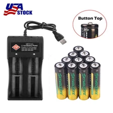 SKYWOLFEYE Rechargeable Battery 3.7V Button Top Lithium Batteries Cell For Torch