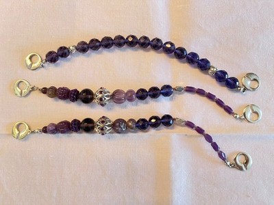 PILGRIM Create-it Kette, versilbert, Lila mit Svarowski Kristallen, 3 Segmante