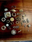 Lot Of 25 Vintage - Mod Gold Tone Jewelry Brooches Locket Stickpin Monet Trifari