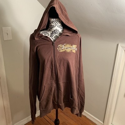 Double Sided Print Seemless Band Zip Up Hoodie Size 2XL Metal Rock Equal Vision