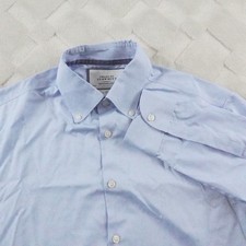 Charles Tyrwhitt Non Iron Extra Slim Fit Dress Shirt Mens 16-36 Solid Blue