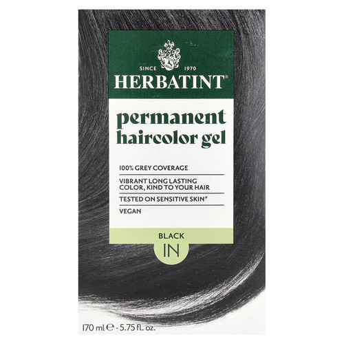 Herbatint Permanent Haircolor Gel 1N Black 4 56 fl oz 135 ml Alcohol-Free,