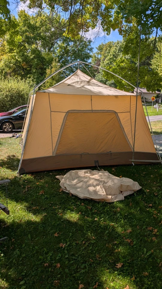Tienda de campaña Eureka Space 2 1987 vintage 12x12 vinilo con mosca de lluvia/habitación de pantalla/huella Foto 4 de 4