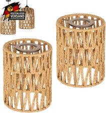 Boho Rattan Lampenschirm für Hänge- und Deckenleuchten, langlebig, leicht
