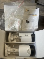 2 Dummy Fake Security Camera w One Red LED Light Home Businesses Indoor/Outdoor