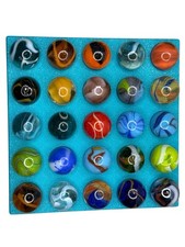 25 Damaged Glass Marbles With Display Included lot 7392