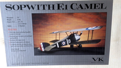 VK Models SOPWITH F.1 CAMEL Famous WW1 Biplane R/C Model Plane Kit 56'' WS - New