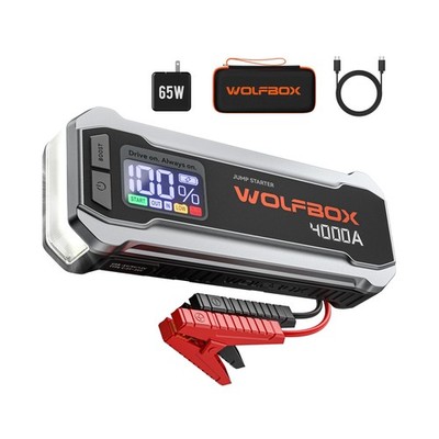 WOLFBOX 4000A Jump Starter,12V Car Battery Jumper Starter Portable with 65W Q...