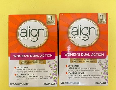 2 Pack Align Probiotic Supplement Women's Dual Action 42ct - 84 Total Exp 09/26