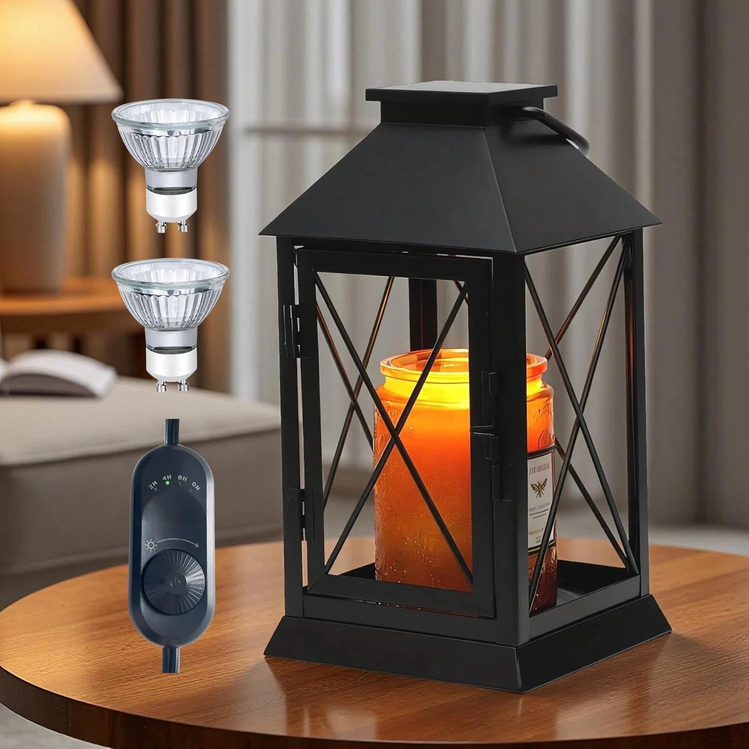 Candle Warmer Lamp with Timer Dimmable,Compatible with 3 Wick Candle/Large Candl