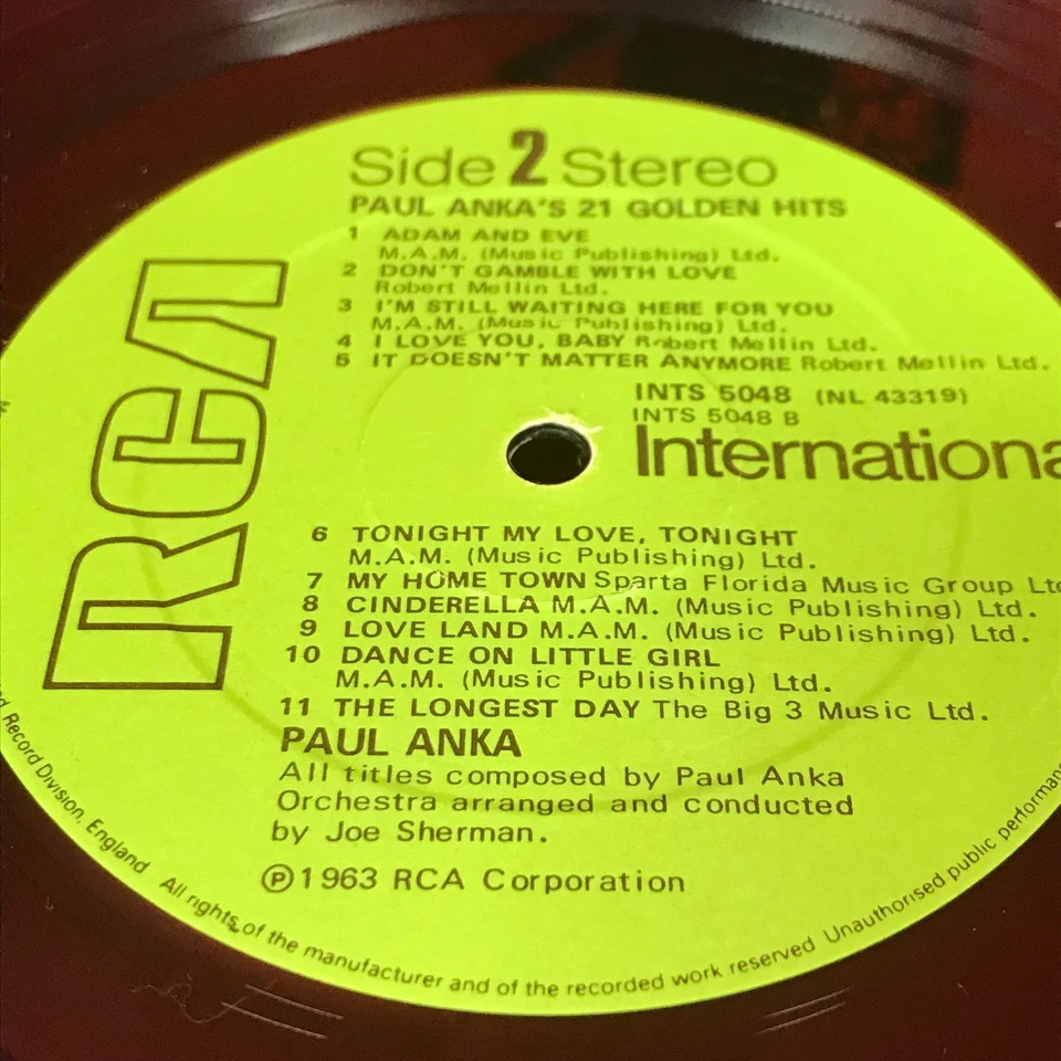 PAUL ANKA Paul Anka's 21 Golden Hits - 1980 UK vinyl LP Diana Best Of Lonely Boy - Image 3 of 4