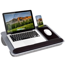 LapGear - Home Office Pro Lap Desk Fits up to 15.6" Laptop - Silver Carbon