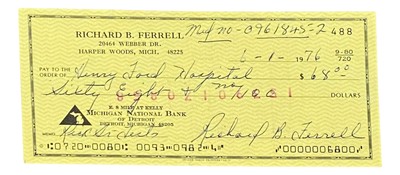 Rick Ferrell Boston Red Sox Signed  Bank Check #488 BAS