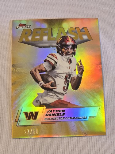 2025 Topps Finest Reflash Gold Refractor /50 Jayden Daniels SSP Commanders JD5