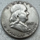 1957 Franklin Half Dollar 90% Silver - INV#8628