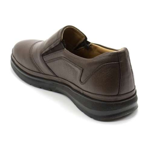 Men's Slip On Brown Leather Loafer Retto Rombae Memory Foam Anatomic Shoes NEW - Picture 5 of 8